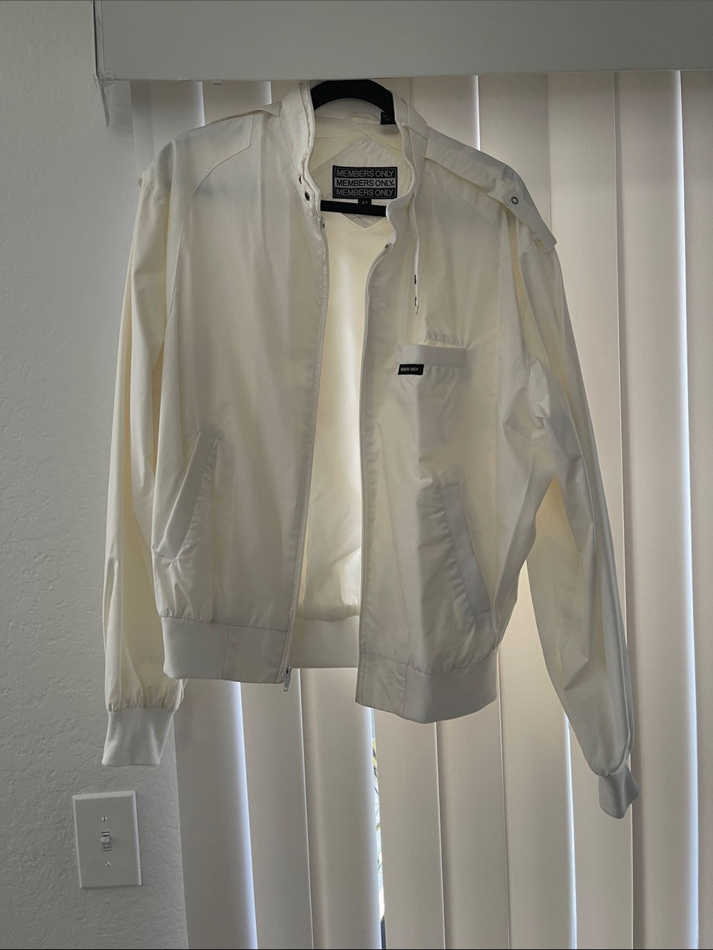 Members Only Cream Lightweight Windbreaker Jacket